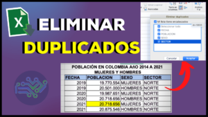 Como eliminar duplicados en excel