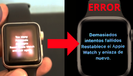 Imagen de error en Apple Watch